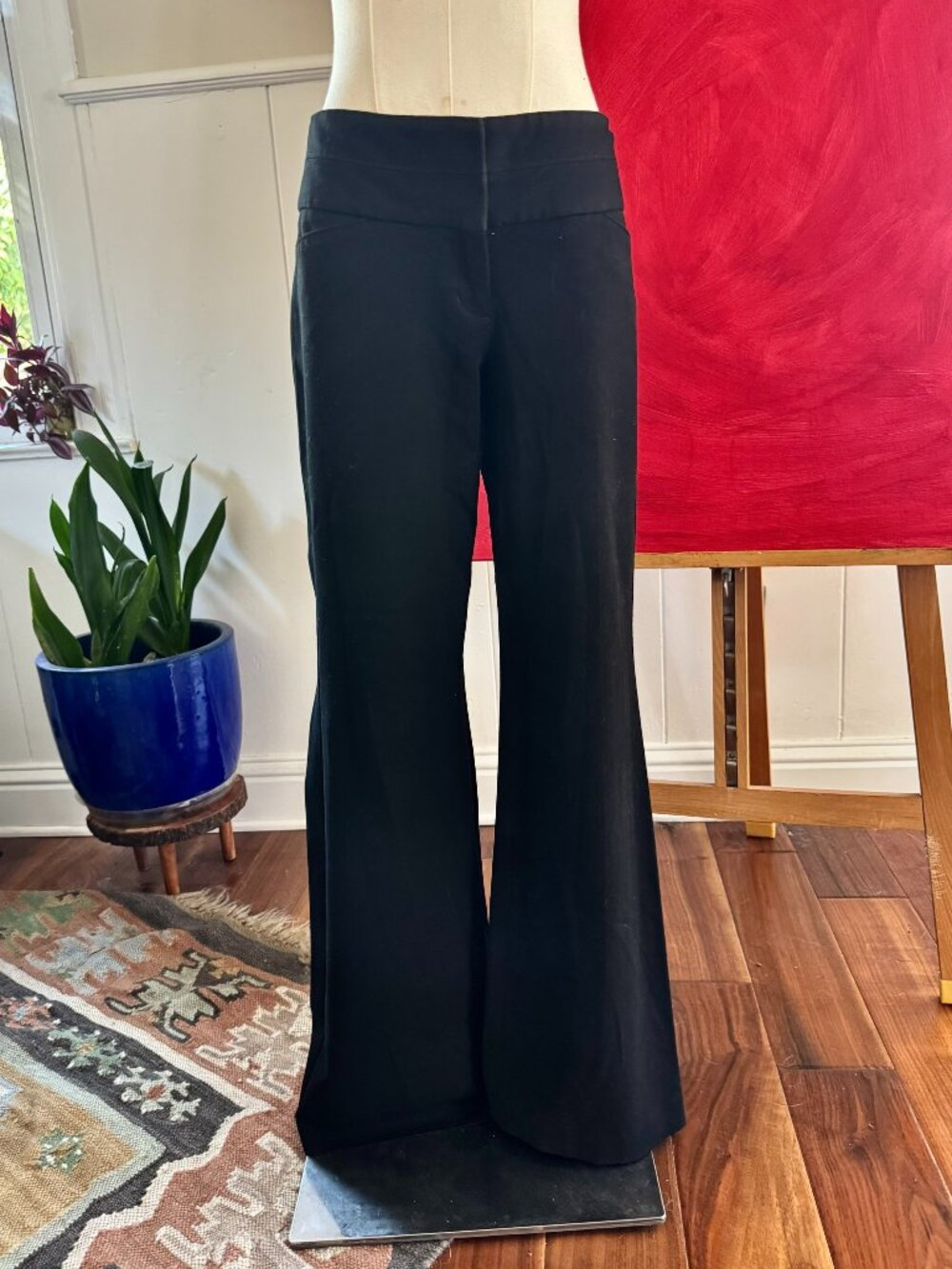 Express Editor Tailored Flare Boot Cut Business Trouser Pants Black 0S
